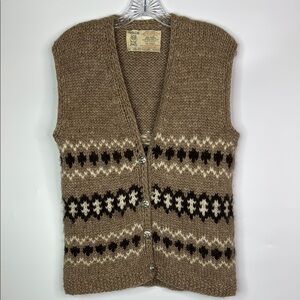 Vintage Hilda LTD Wool Button Vneck Vest Size Medium